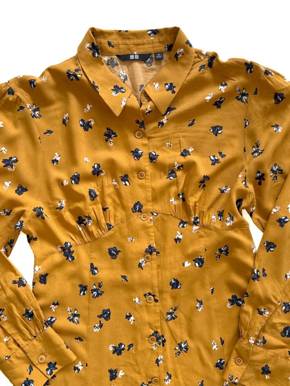 Uniqlo Floral Button Front Shirt Dress - Picture 3 of 8